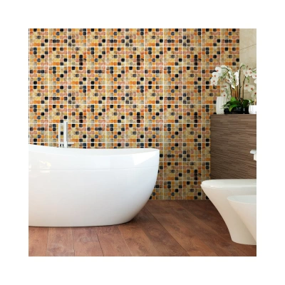 Sada 9 nástěnných samolepek Ambiance Wall Decal Tiles Mosaics Sanded Grade, 15 x 15 cm