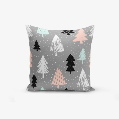 Povlak na polštář s příměsí bavlny Minimalist Cushion Covers Grey Background Agac, 45 x 45 cm