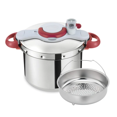 Tlakový nerezový hrnec s parním košem 7.5 l Clipso Minut Perfect – Tefal