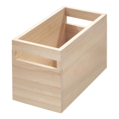 Úložný box ze dřeva paulownia iDesign Eco Wood, 12,7 x 25,4 cm