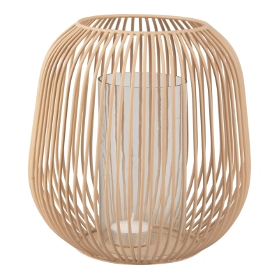 Světle hnědá stolní lucerna PT LIVING Lantern, výška 21 cm