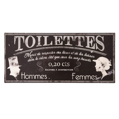 Kovová cedule 36x16 cm Toilettes – Antic Line