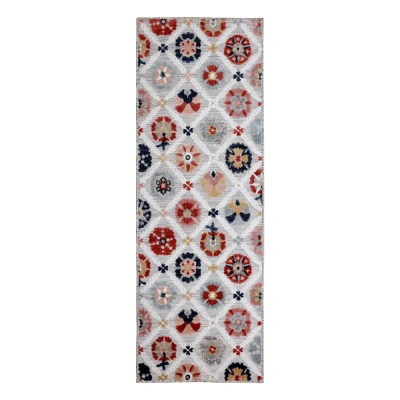 Šedý venkovní koberec běhoun 230x80 cm Flora - Flair Rugs