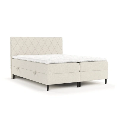 Béžová boxspring postel s úložným prostorem 200x200 cm Gwen – Maison de Rêve