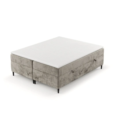 Světle hnědá boxspring postel s úložným prostorem 140x200 cm Araya – Maison de Rêve