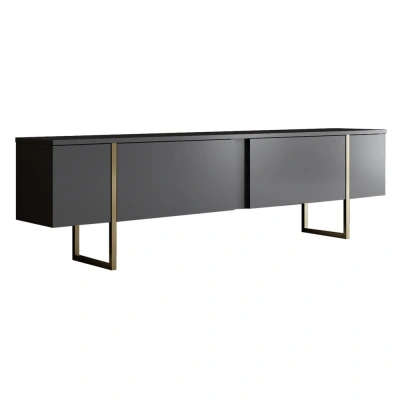 Antracitový TV stolek 180x30 cm Luxe – Kalune Design