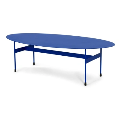 Modrý kovový konferenční stolek 39x120 cm Mira – Spinder Design