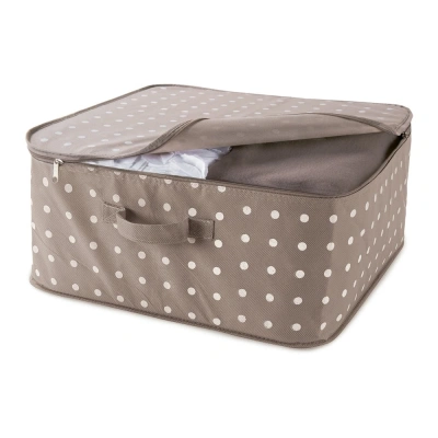 Béžový box na uložení oblečení Compactor Dots, 46 x 20,5 cm