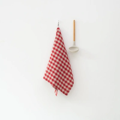 Lněná utěrka 45x65 cm Red Gingham – Linen Tales